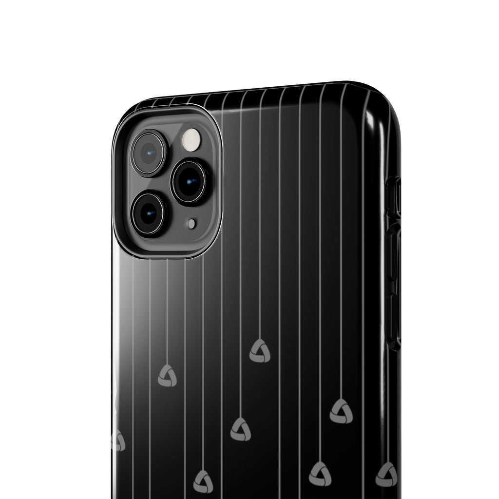 Tough Phone Case — Minimal Black Droplet Pattern, Protective Gloss Finish