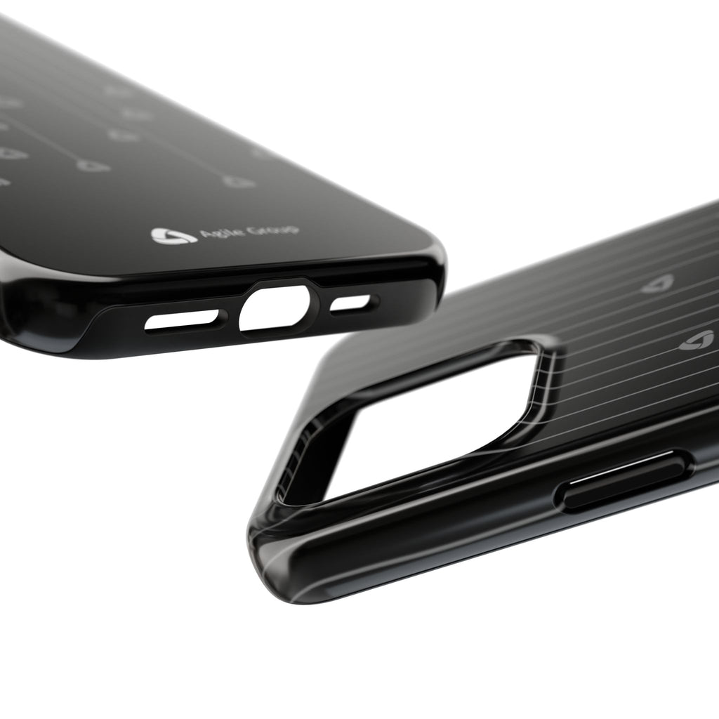 Tough Phone Case — Minimal Black Droplet Pattern, Protective Gloss Finish