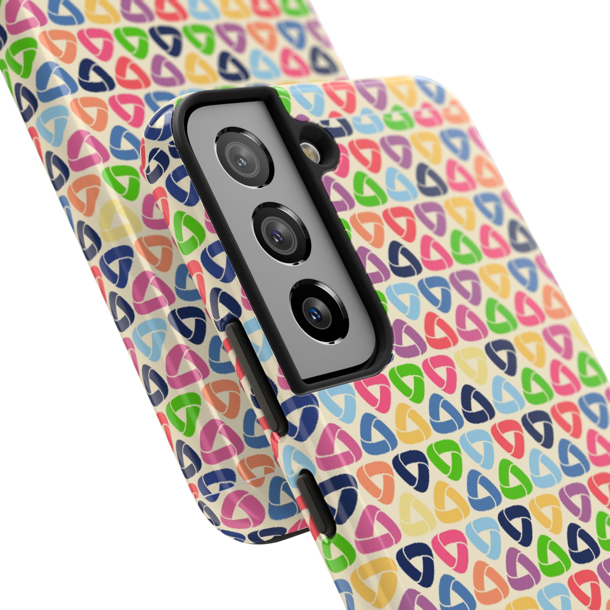 Colorful Geometric Pattern Tough Phone Case — Protective iPhone Cover