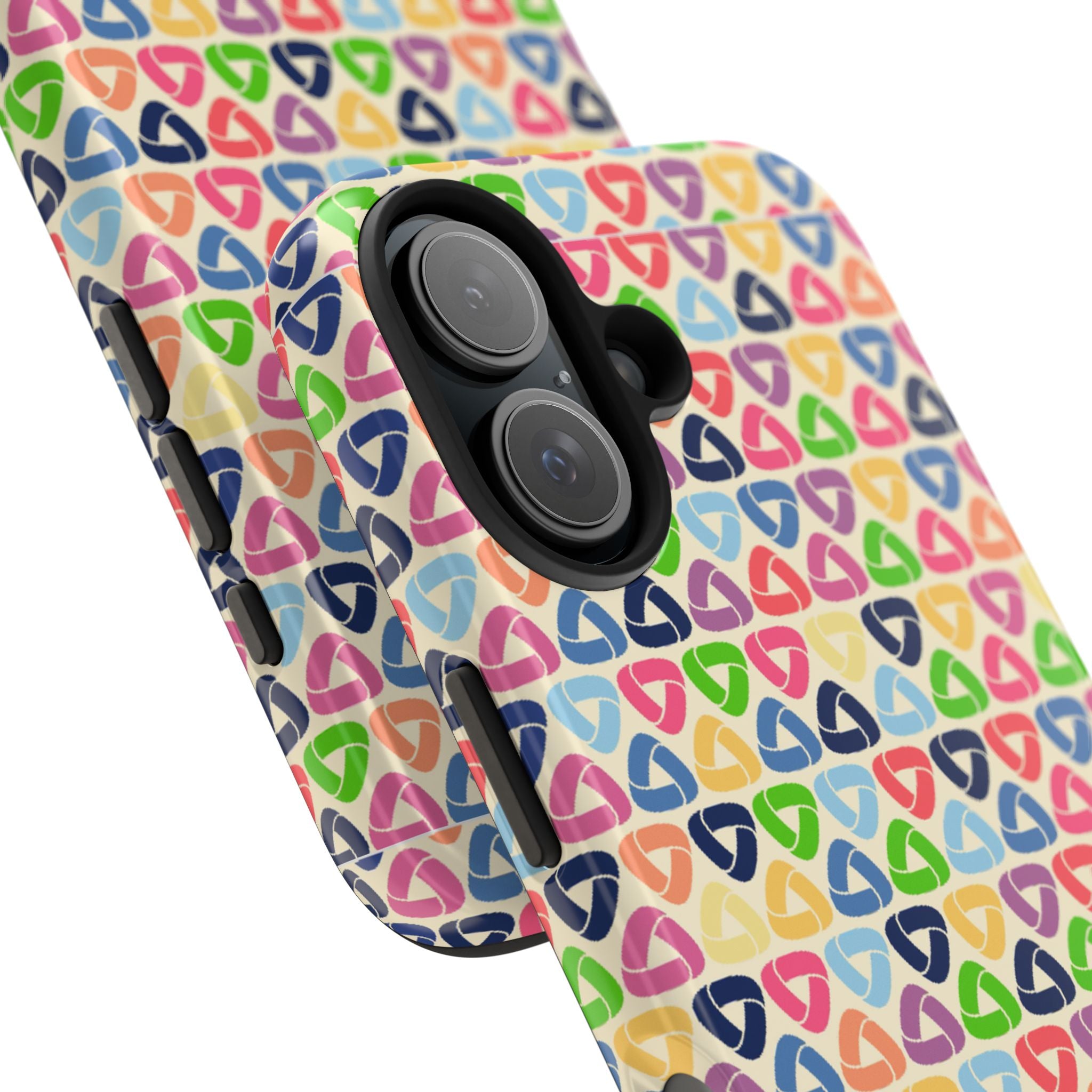 Colorful Geometric Pattern Tough Phone Case — Protective iPhone Cover