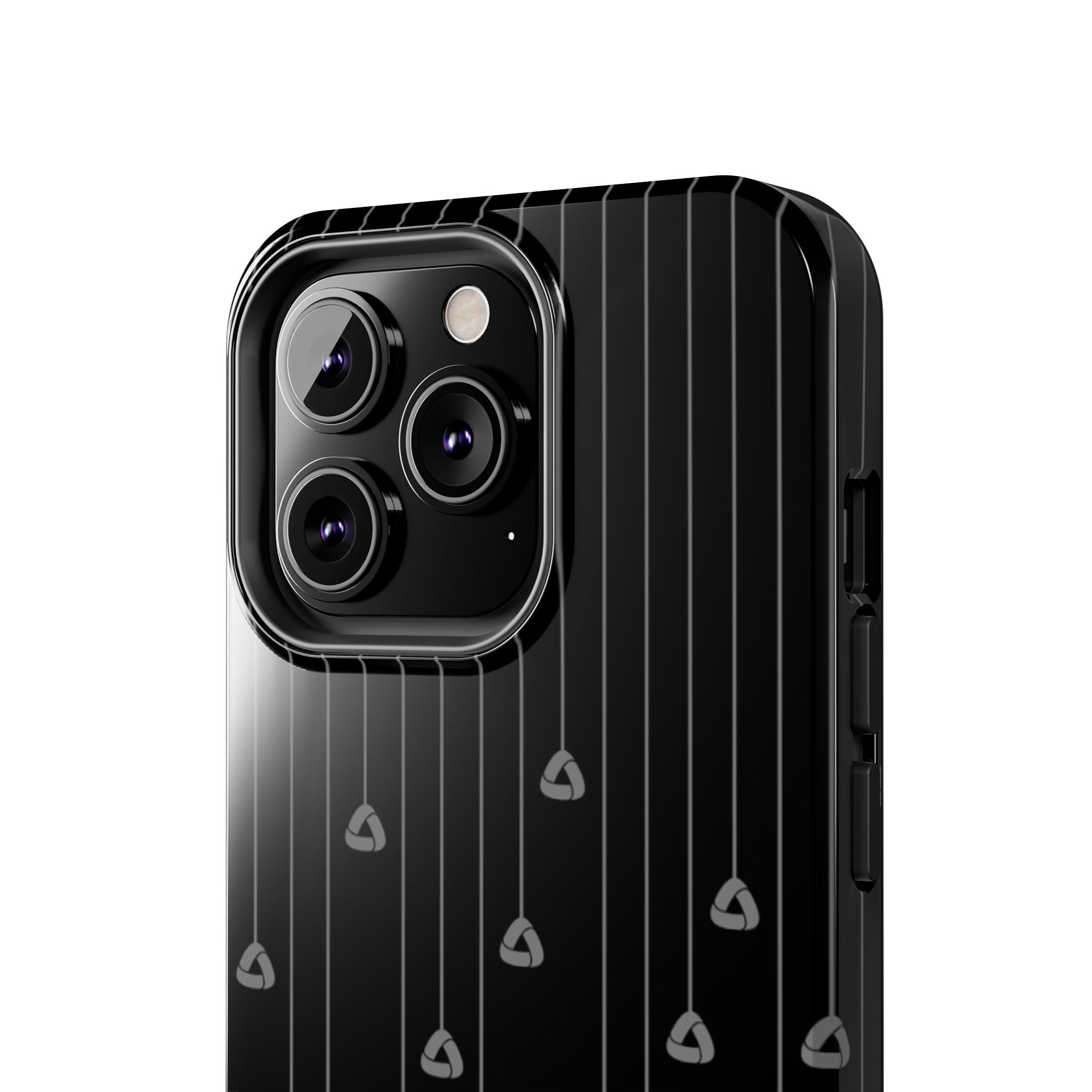 Tough Phone Case — Minimal Black Droplet Pattern, Protective Gloss Finish