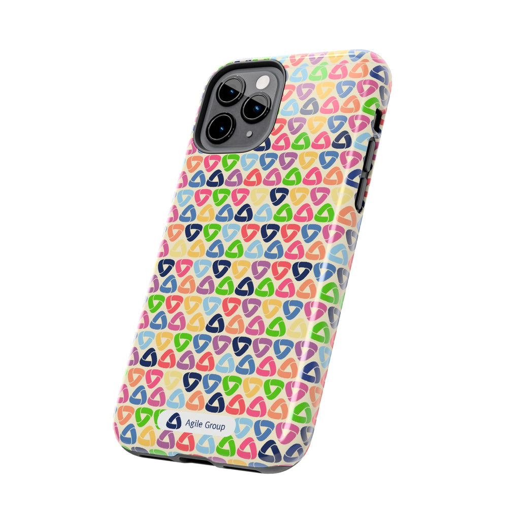 Colorful Geometric Pattern Tough Phone Case — Protective iPhone Cover
