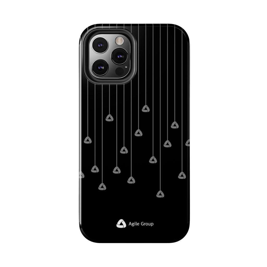 Tough Phone Case — Minimal Black Droplet Pattern, Protective Gloss Finish