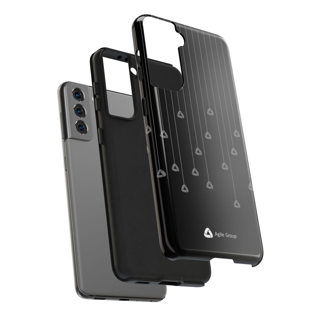 Tough Phone Case — Minimal Black Droplet Pattern, Protective Gloss Finish