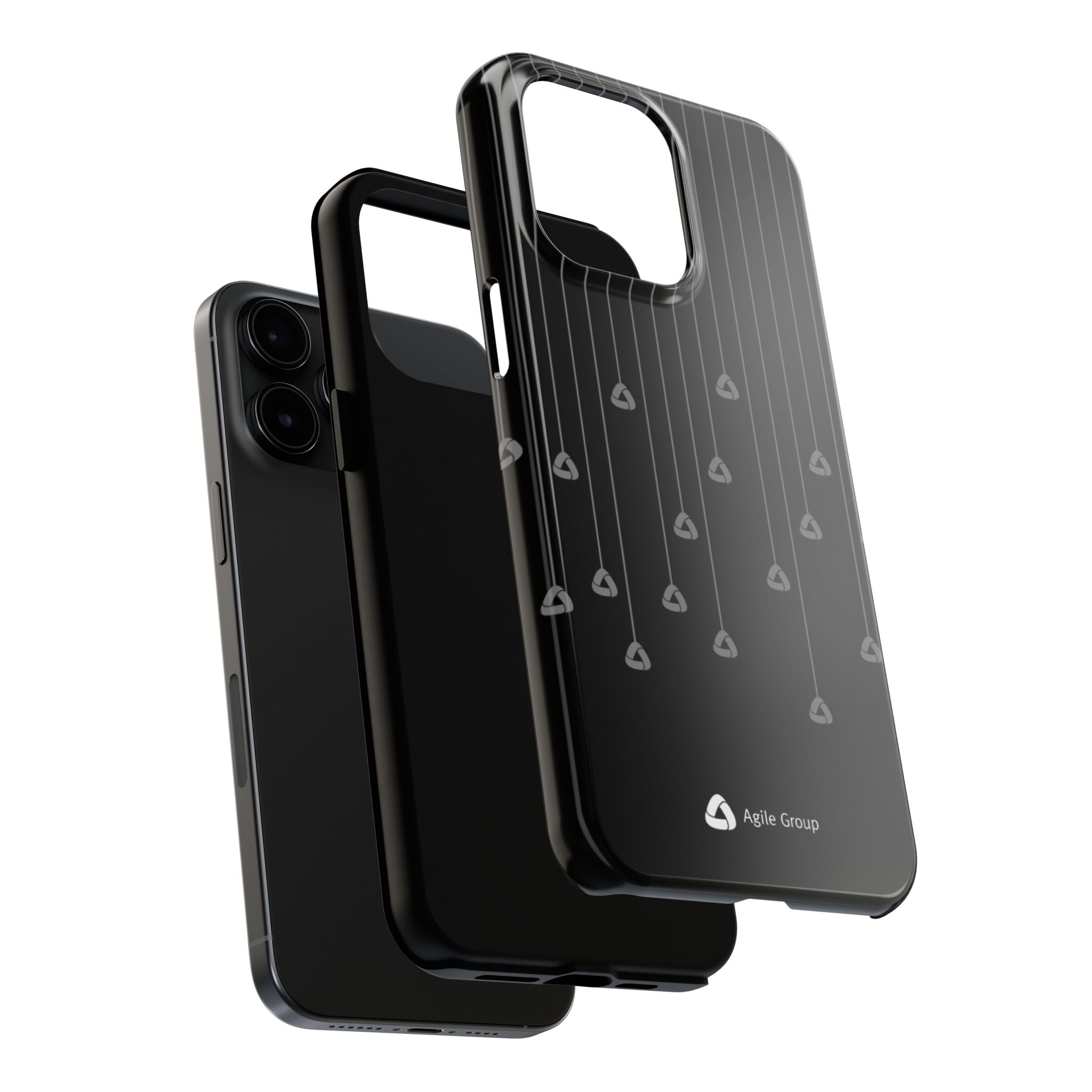 Tough Phone Case — Minimal Black Droplet Pattern, Protective Gloss Finish