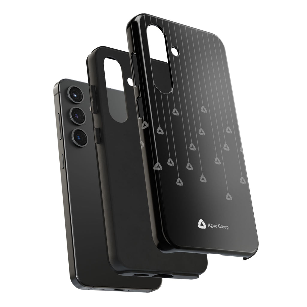Tough Phone Case — Minimal Black Droplet Pattern, Protective Gloss Finish