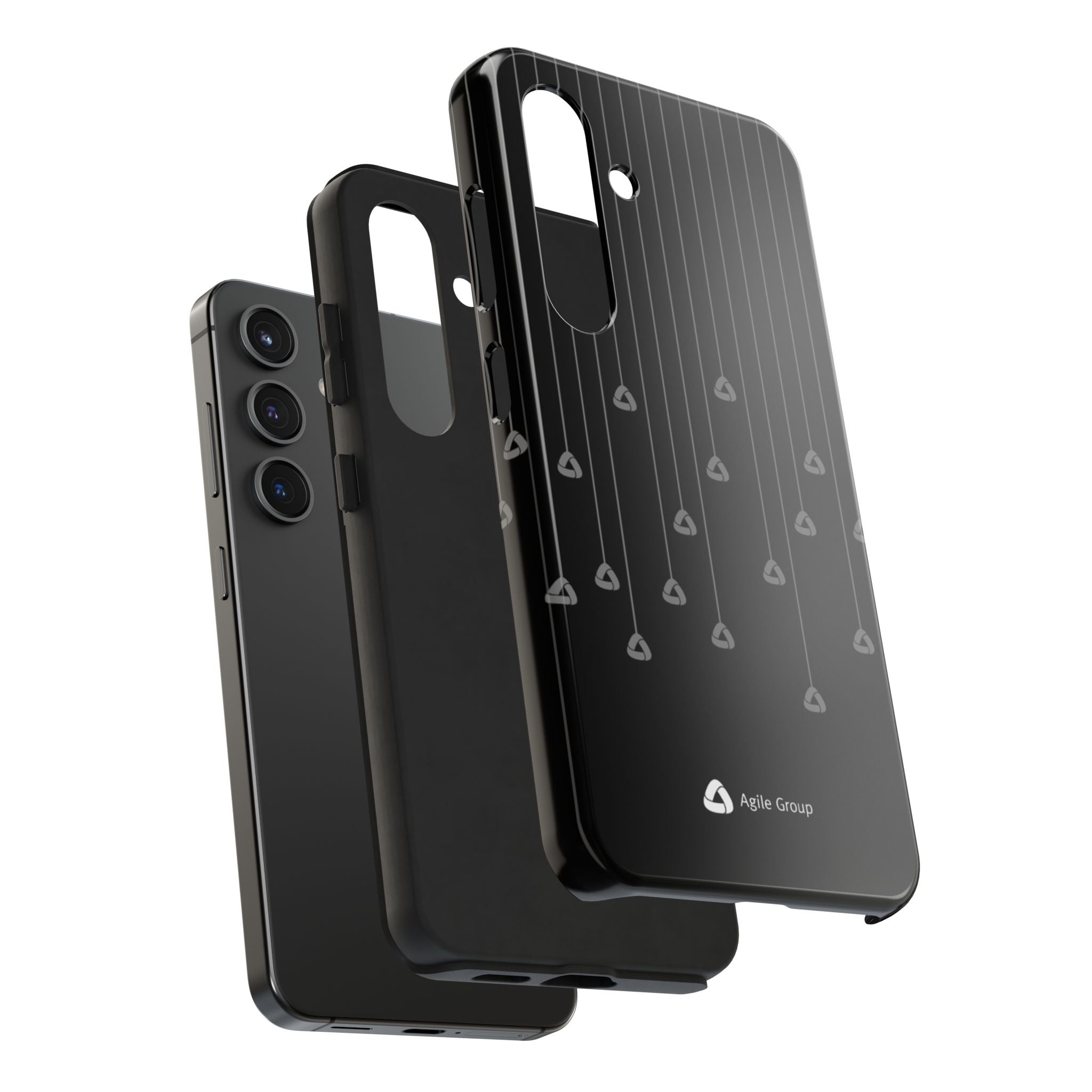 Tough Phone Case — Minimal Black Droplet Pattern, Protective Gloss Finish