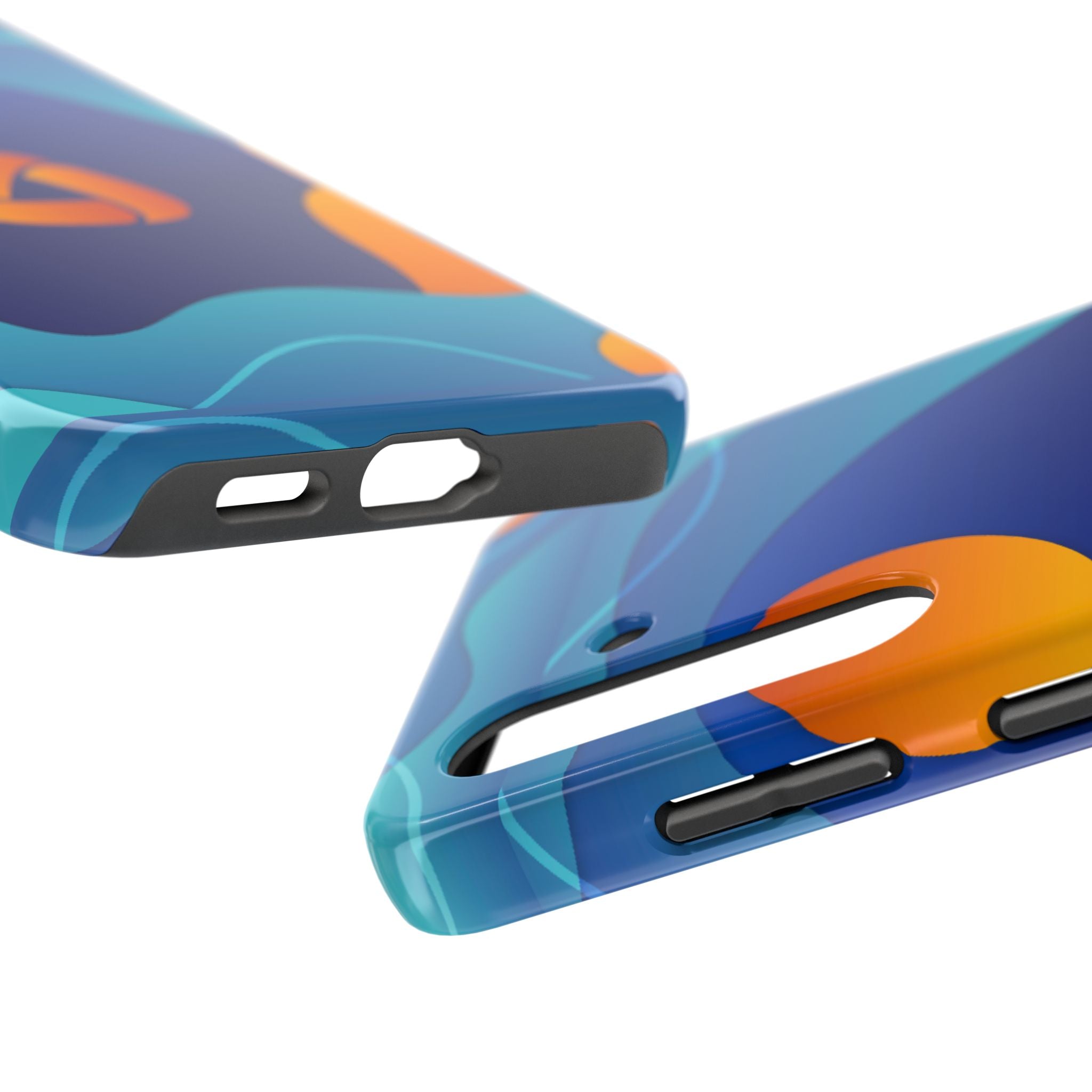 Abstract Blue Orange Wave phone case | Tough Phone Cases