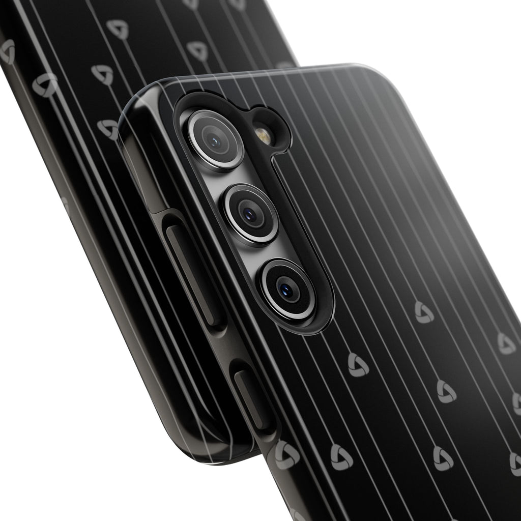 Tough Phone Case — Minimal Black Droplet Pattern, Protective Gloss Finish
