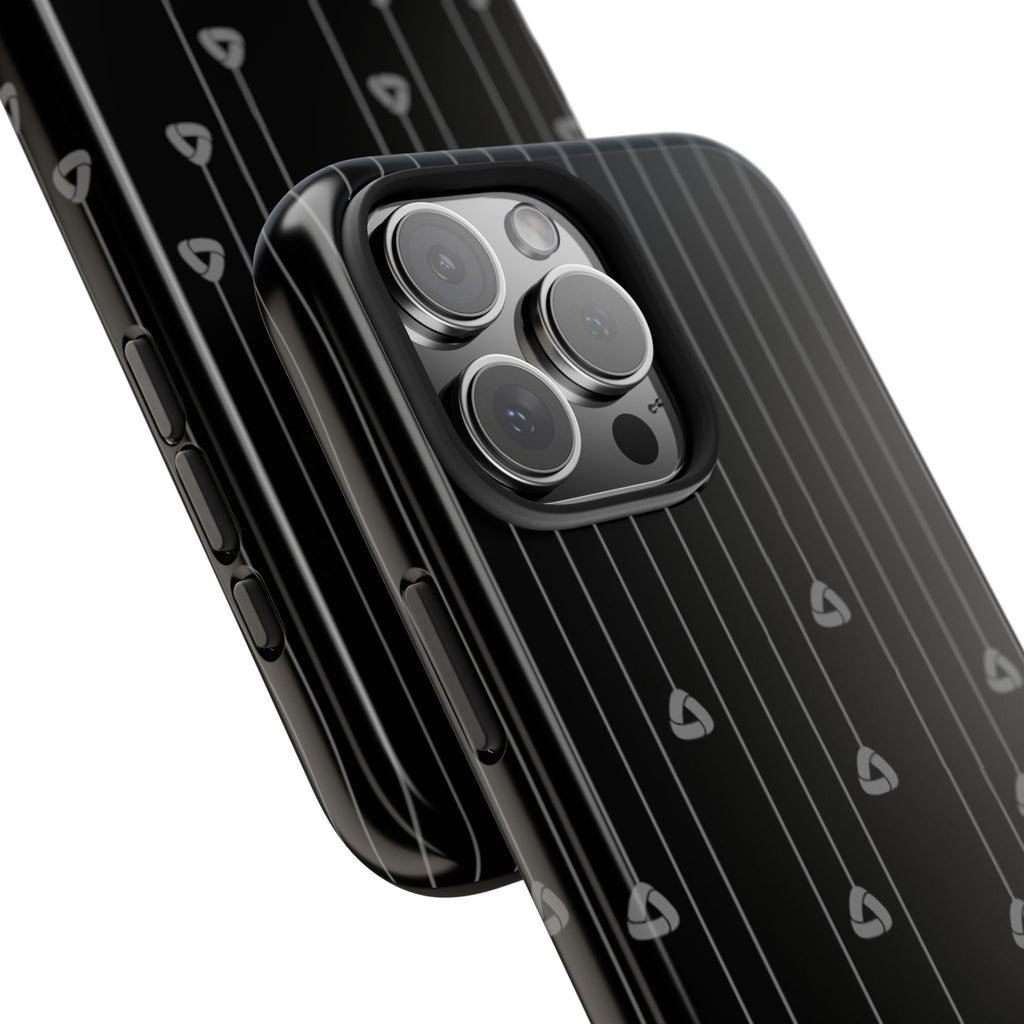 Tough Phone Case — Minimal Black Droplet Pattern, Protective Gloss Finish