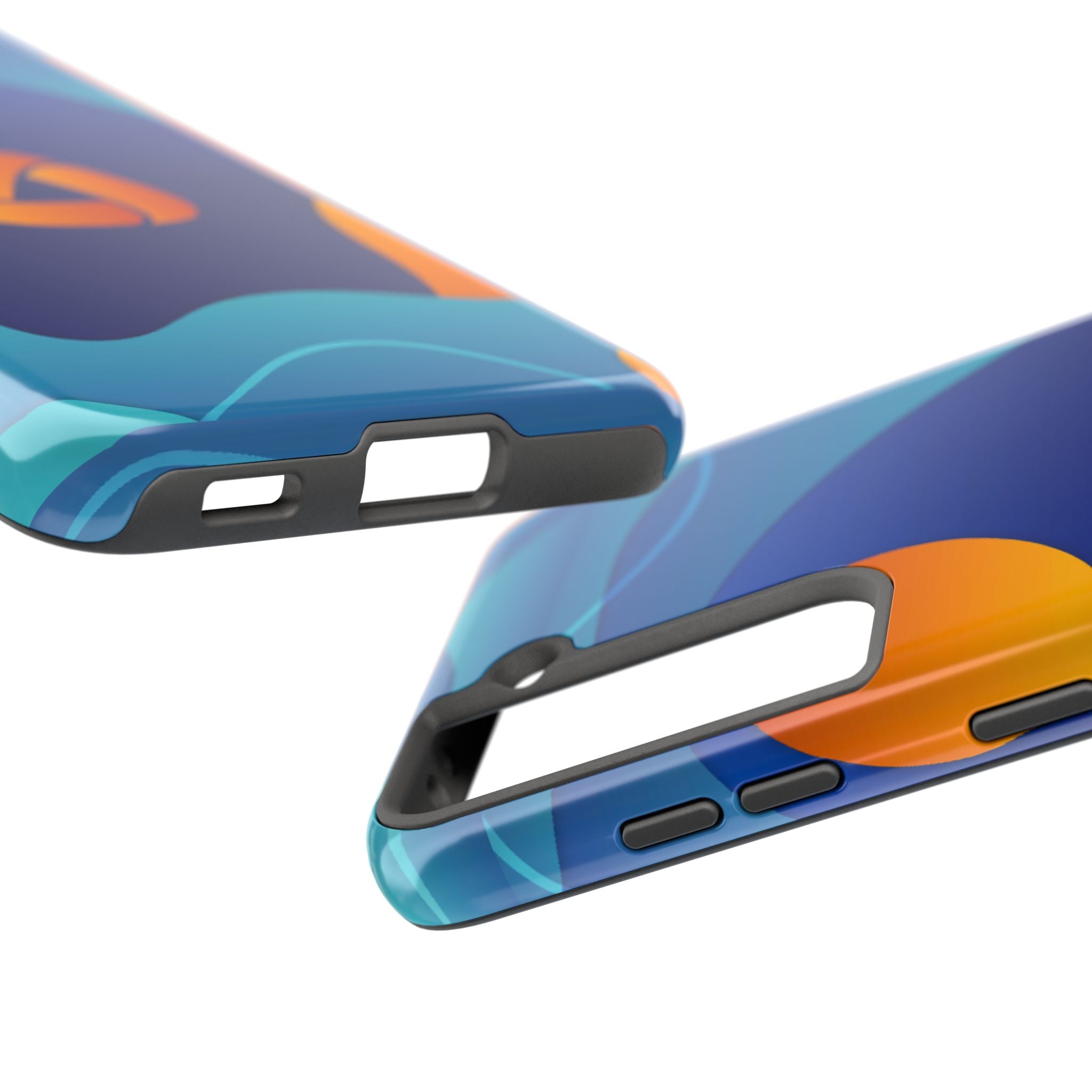 Abstract Blue Orange Wave phone case | Tough Phone Cases